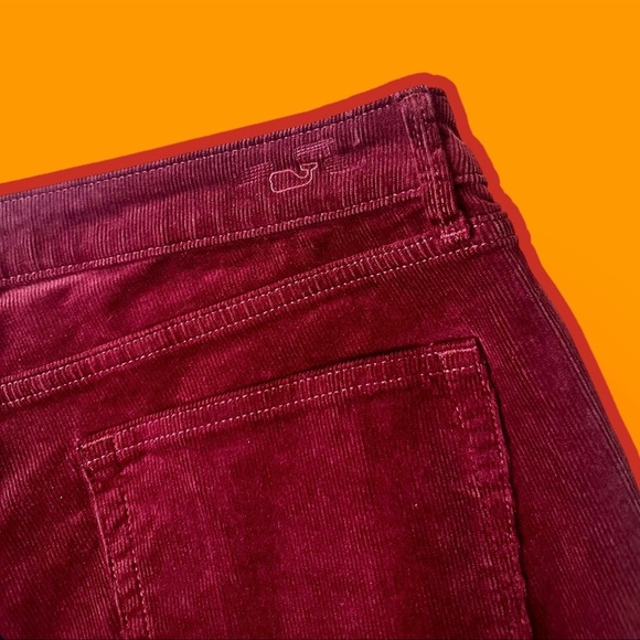 NWT Vineyard Vines Kick-Flare High-Rise Corduroy Pants in “Crimson” Red Size 32 - Picture 7 of 9